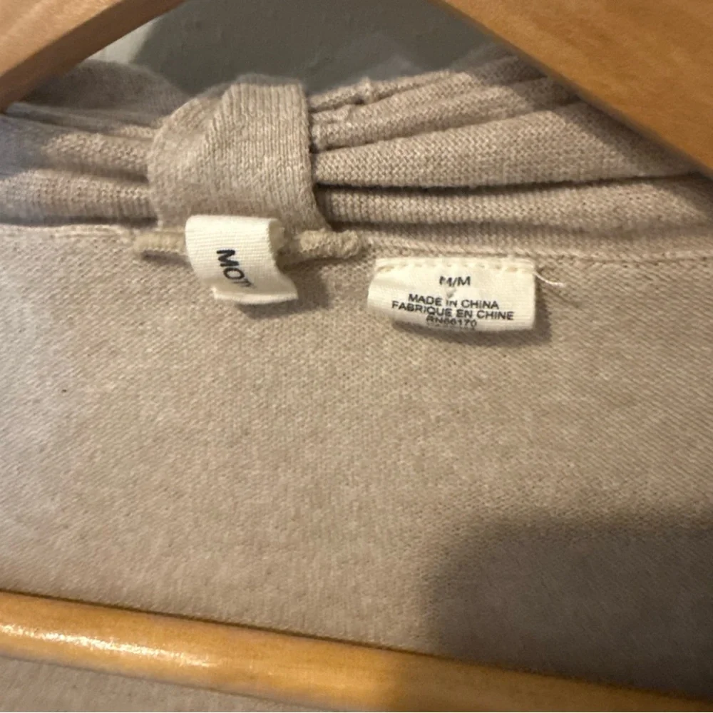 Anthropologie Moth Yemaya Draped Tan and White Sweater Cardigan